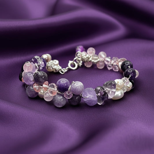 Bracelet Designed With Raw Quartz