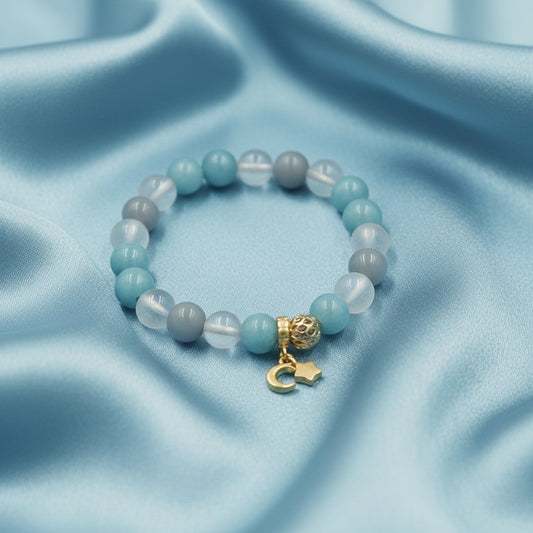 Moonstone Blue Agate Angelite Bracelet
