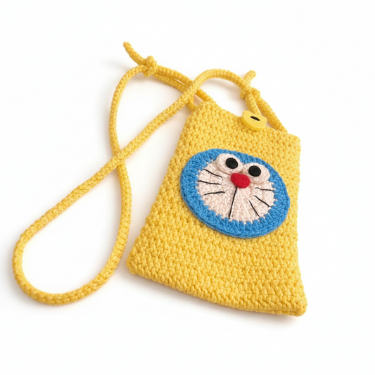 Crochet Cute Cartoon Cat Phone Bag
