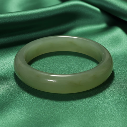 Rock-Embracing Jade Bracelet | Xiuyan Jade Bangle | Natural Green Jade Bangle Bracelet