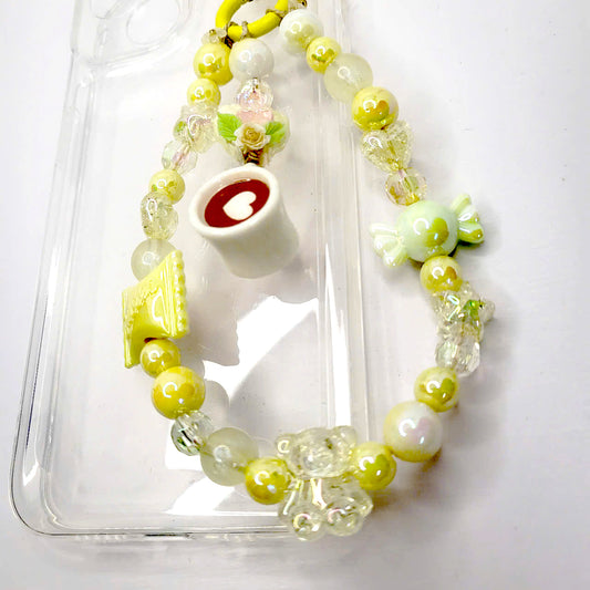 Phone keychain With Case, Yellow Phone Keychain, Cute Cat Keychain