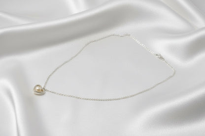 Sterling Silver 925 Heart Pearl Neck