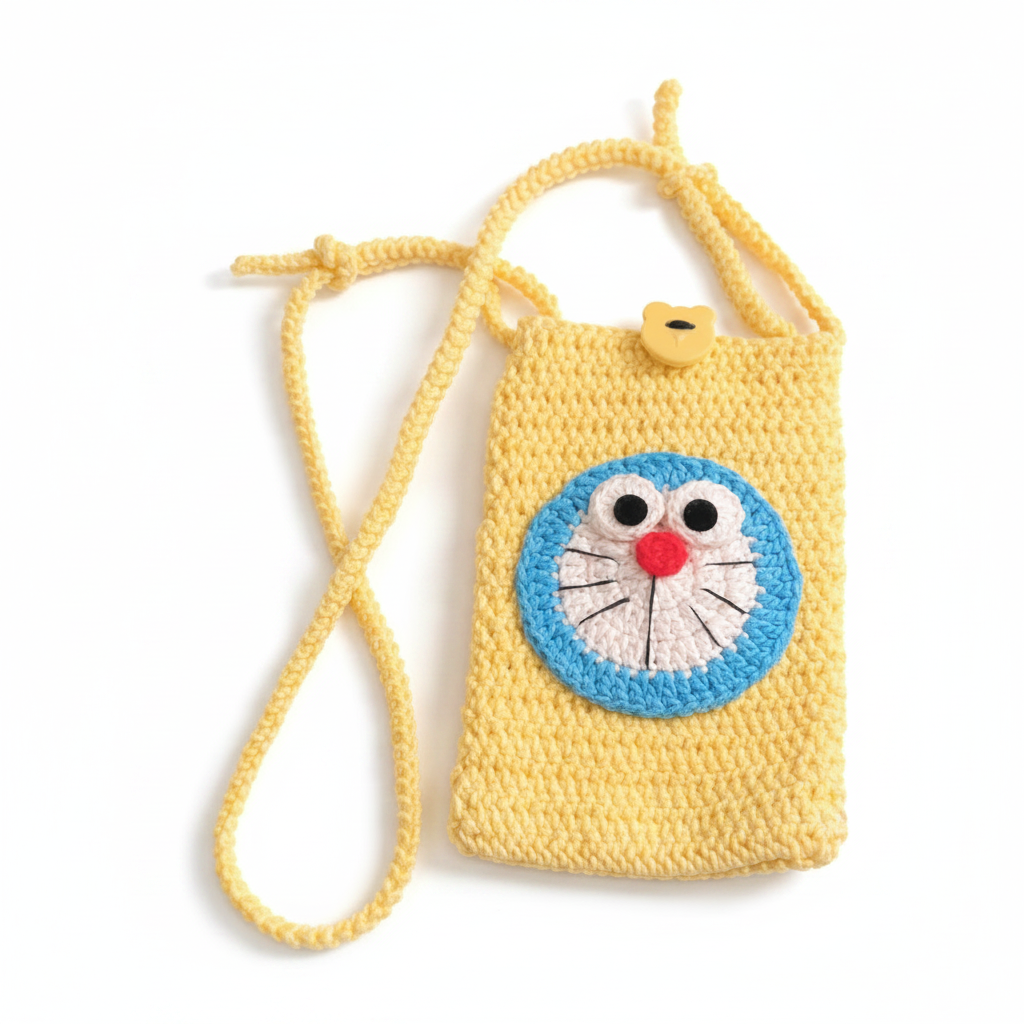 Crochet Cute Cartoon Cat Phone Bag