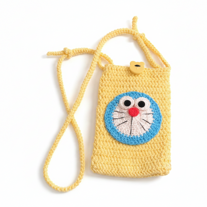 Crochet Cute Cartoon Cat Phone Bag