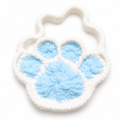 Custom Crochet Paw Print Bag with Magnetic Snap Closure