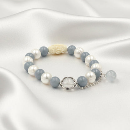 Angelite & Freshwater Pearl Bracelet