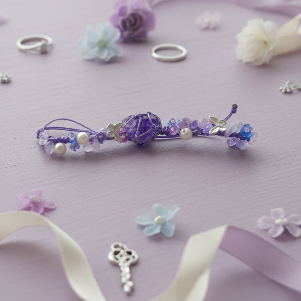 Heart Amethyst Bracelet – Raw Purple Stone