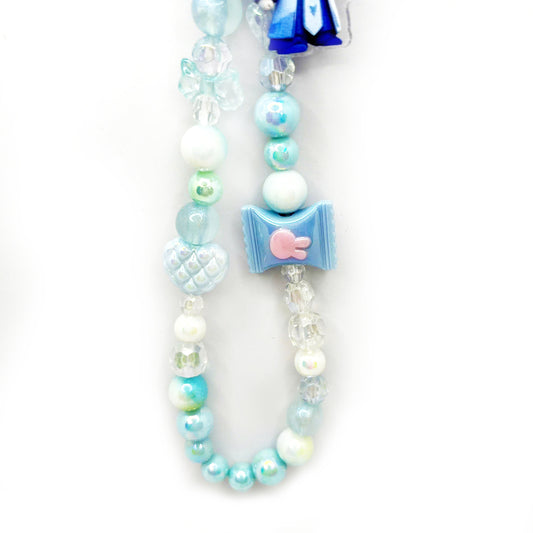 Blue Keychain, Blue Candy color Keychain with Nǎ zhā cartoon - Ao Ping