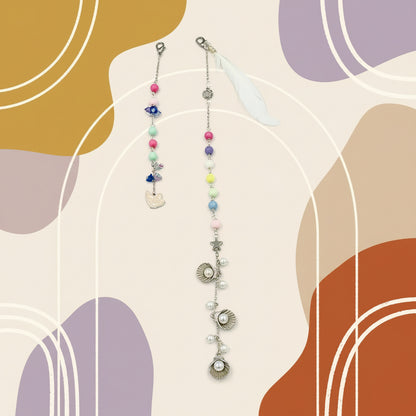 Pastel Beaded Mermaid Hairpin with Charms