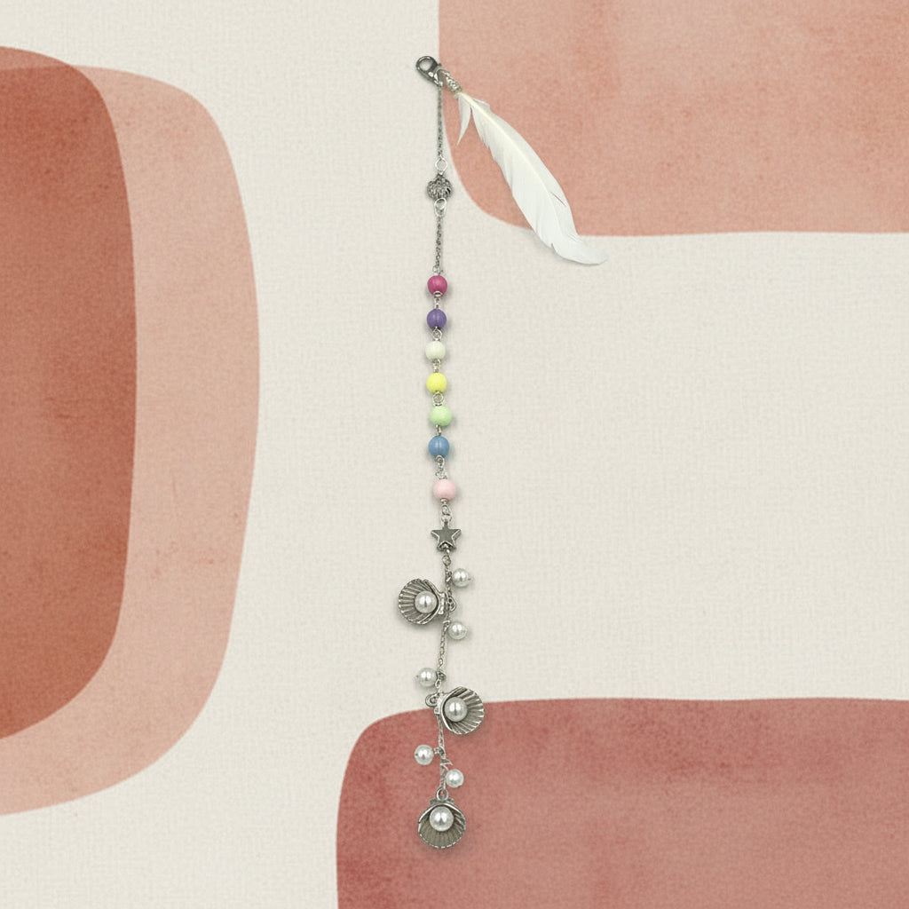 Pastel Beaded Mermaid Hairpin with Charms