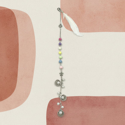 Pastel Beaded Mermaid Hairpin with Charms