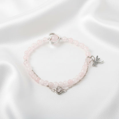 Rose Quartz - White Quartz Bracelet