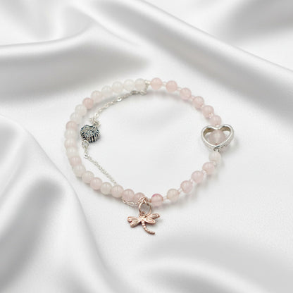 Rose Quartz - White Quartz Bracelet