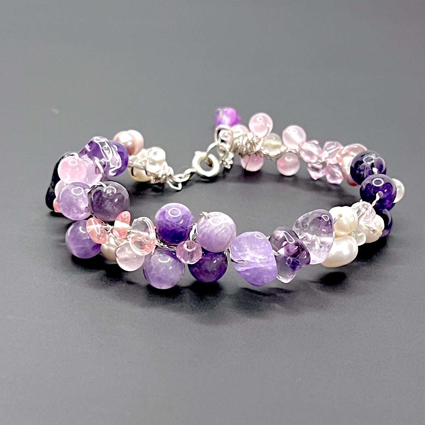 Bracelet Designed With Raw Quartz