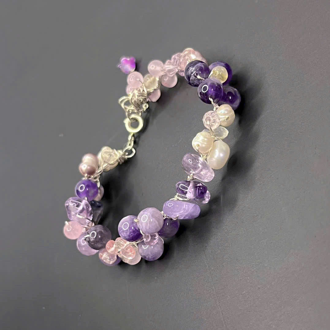 Bracelet Designed With Raw Quartz