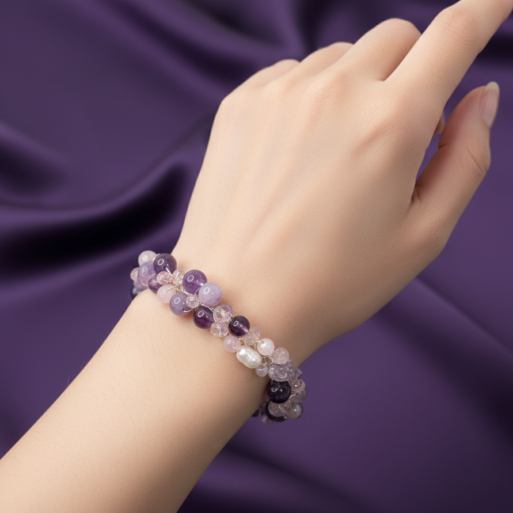 Bracelet Designed With Raw Quartz