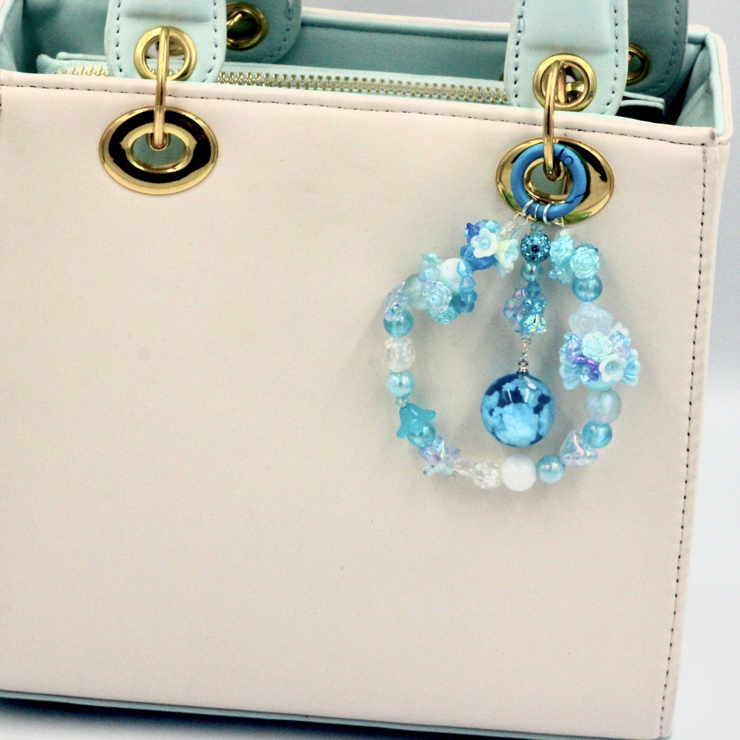 Blue Sky Dream Keychain | Handmade Phone Charm & Bag Accessory | Cute Blue Beaded Keyring | Dreamy Sky Gift for Her | Fairycore Aesthetic