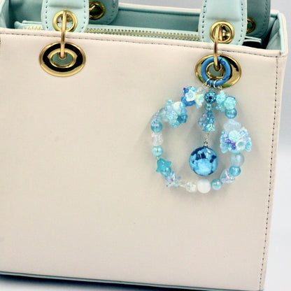Blue Sky Dream Keychain | Handmade Phone Charm & Bag Accessory | Cute Blue Beaded Keyring | Dreamy Sky Gift for Her | Fairycore Aesthetic