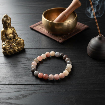 Hetian Jade Beaded Bracelet – Natural Pastel Multicolor Jade