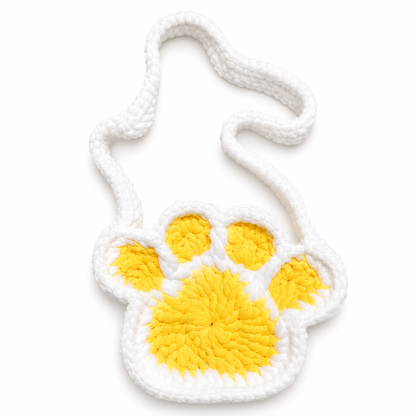 Custom Crochet Paw Print Bag with Magnetic Snap Closure
