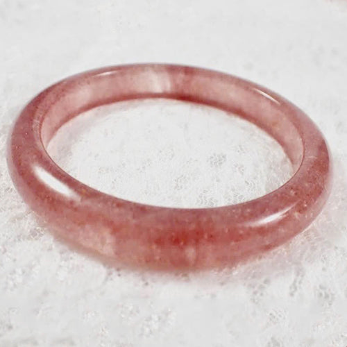 Natural Strawberry Quartz Bangle Bracelet