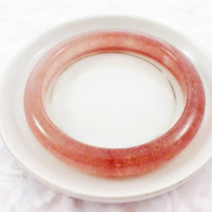 Natural Strawberry Quartz Bangle Bracelet