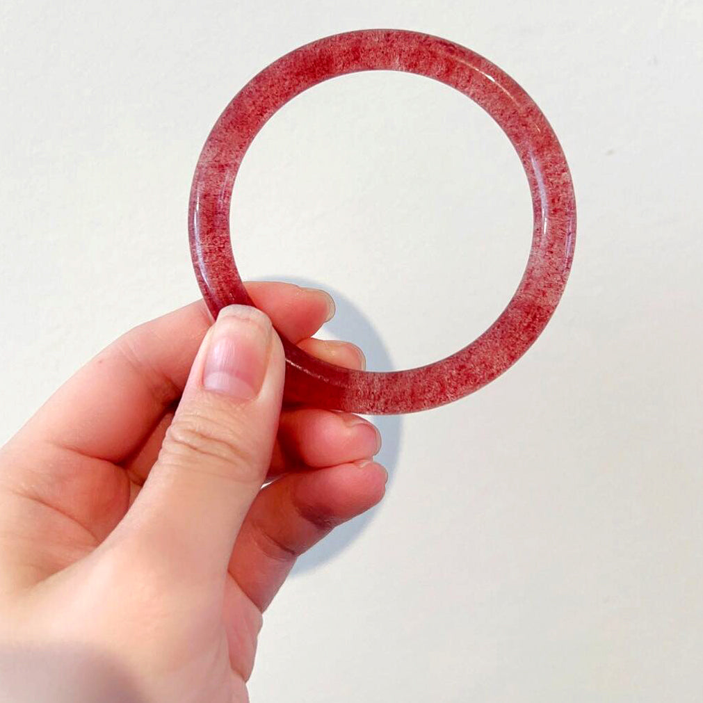 Natural Strawberry Quartz Bangle Bracelet