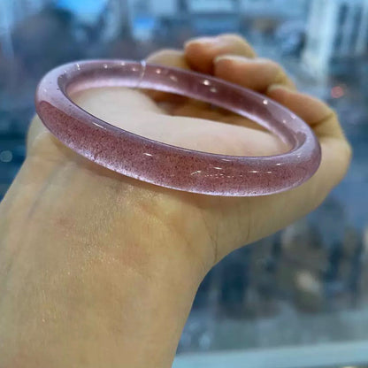 Natural Strawberry Quartz Bangle Bracelet