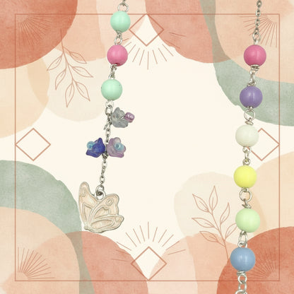 Pastel Beaded Mermaid Hairpin with Charms