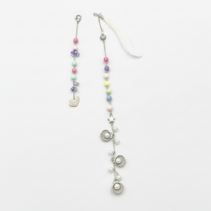 Pastel Beaded Mermaid Hairpin with Charms