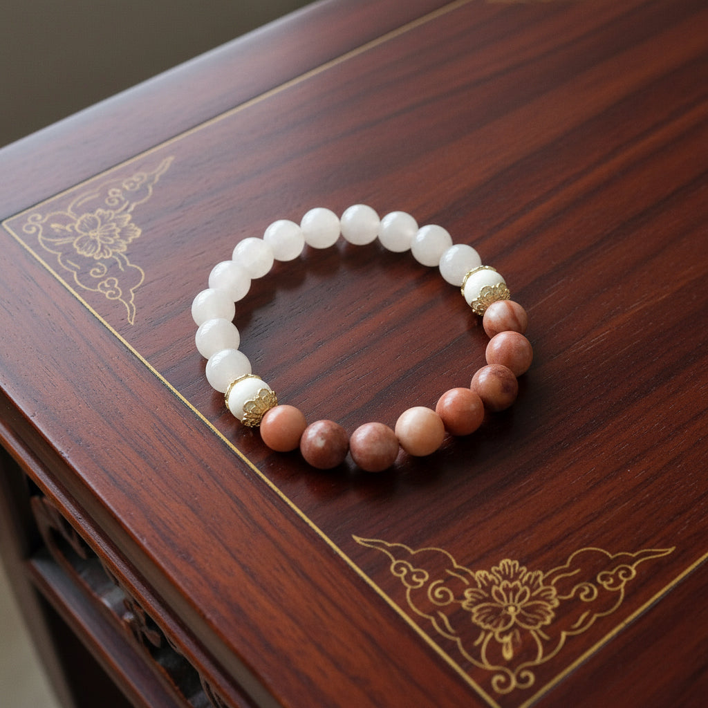 Rose Quartz & Aventurine Bracelet Bracelet for Love, Luck & Positive Energy
