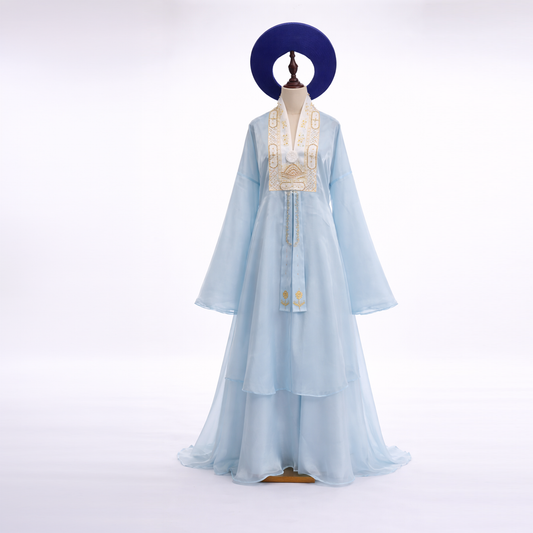 Pastel Blue Vietnam Traditional Attire Set - Pastel Blue Nhat Binh