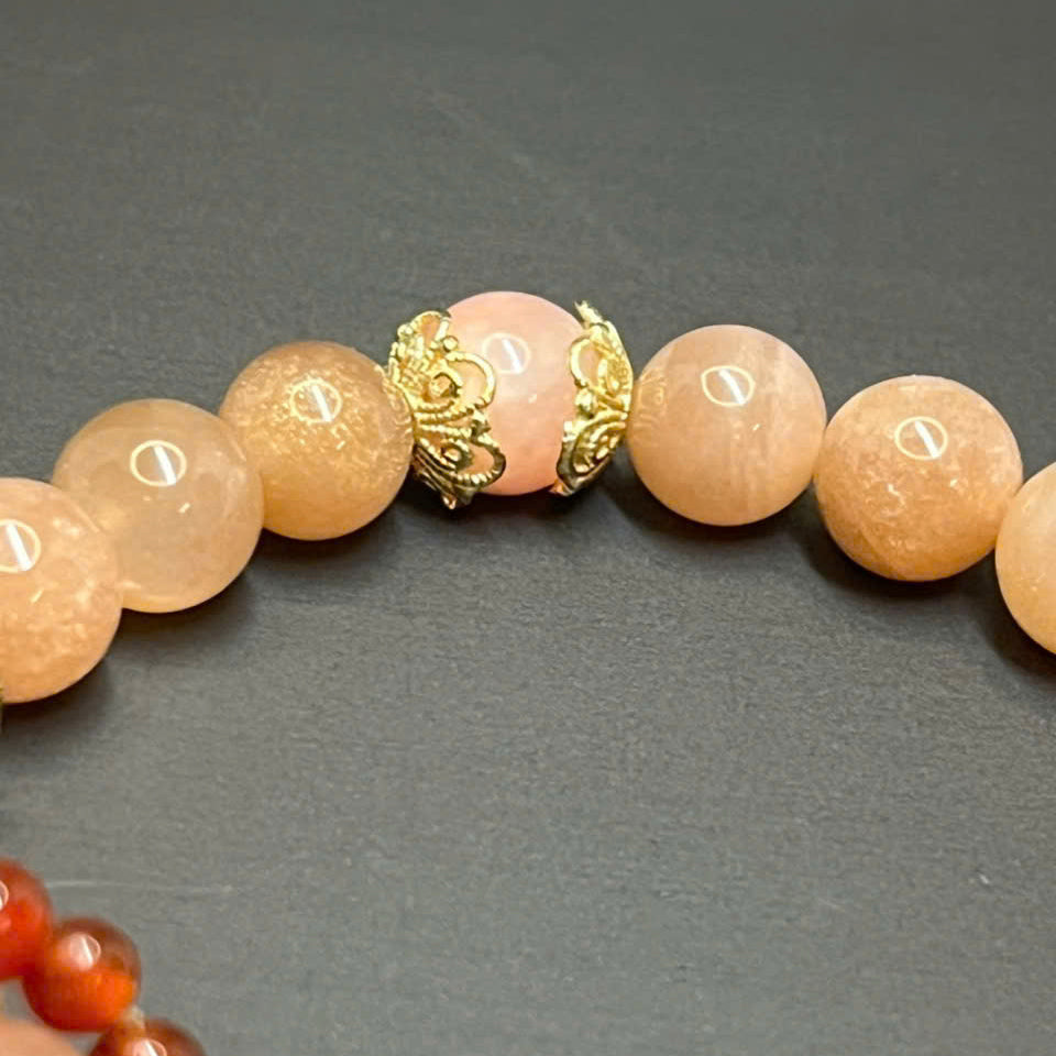 Sunstone Bracelet With Transparent White Quartz Fox
