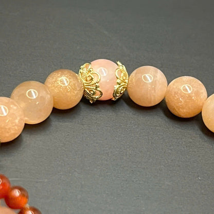 Sunstone Bracelet With Transparent White Quartz Fox