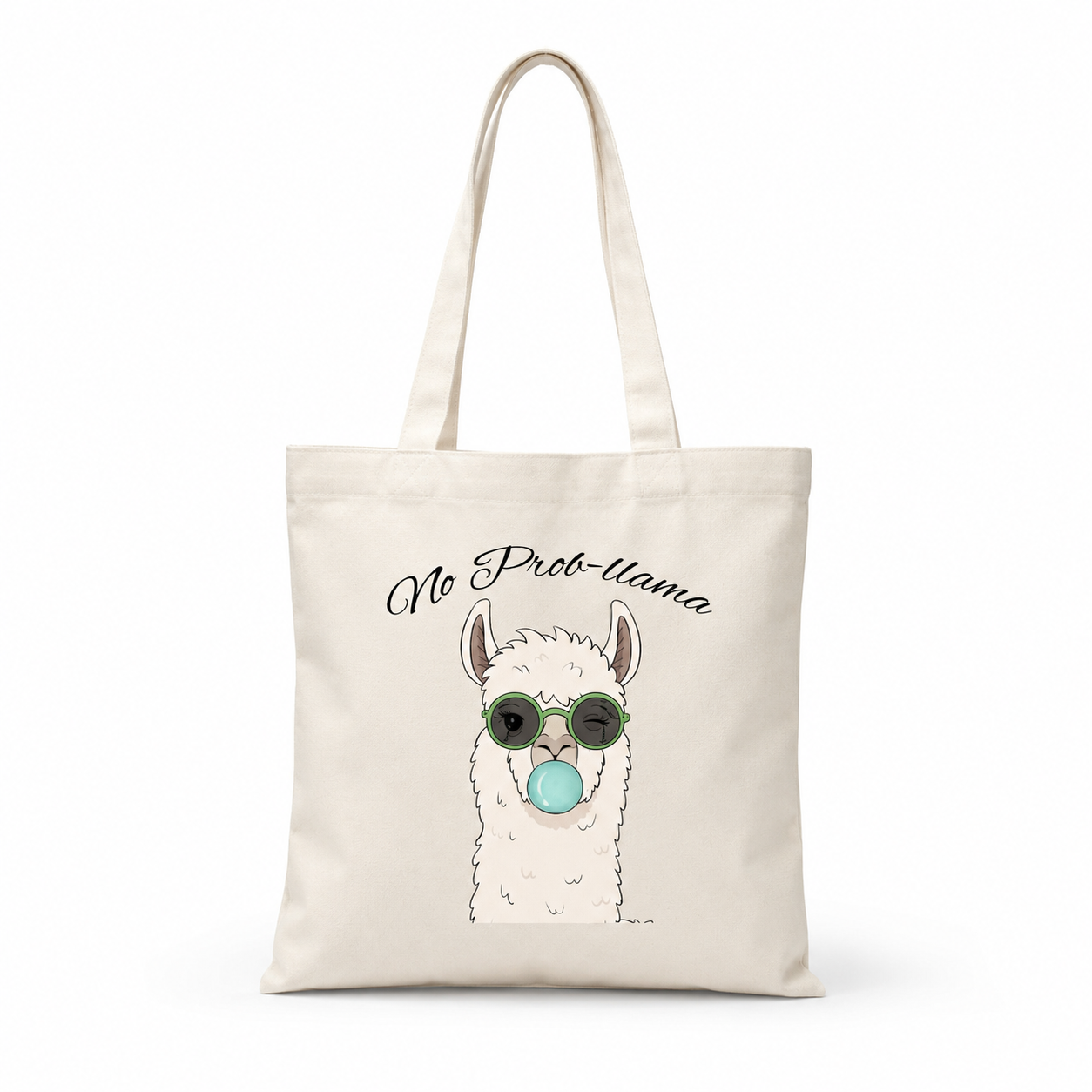 Hand Painted Alpaca Tote Bag, Cute Llama Canvas Tote