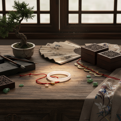 Lucky Red String Bracelet & Chalcedony Gemstone Bracelet Set – Handcrafted Harmony and Good Fortune