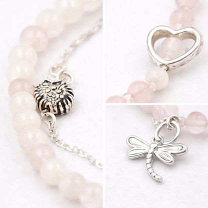 Rose Quartz - White Quartz Bracelet