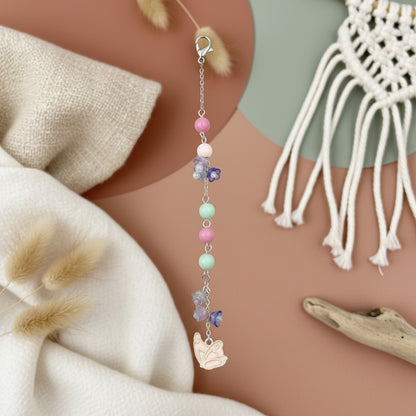 Pastel Beaded Mermaid Hairpin with Charms