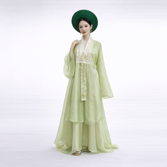 Green Vietnam Traditional Attire Set - Green Nhat Binh