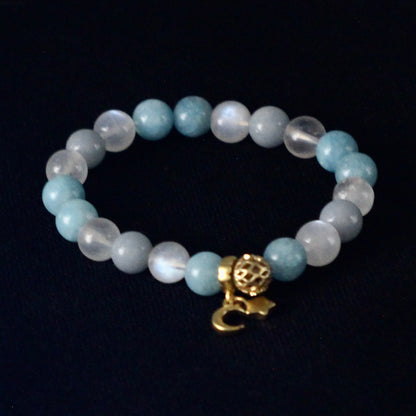 Moonstone Blue Agate Angelite Bracelet