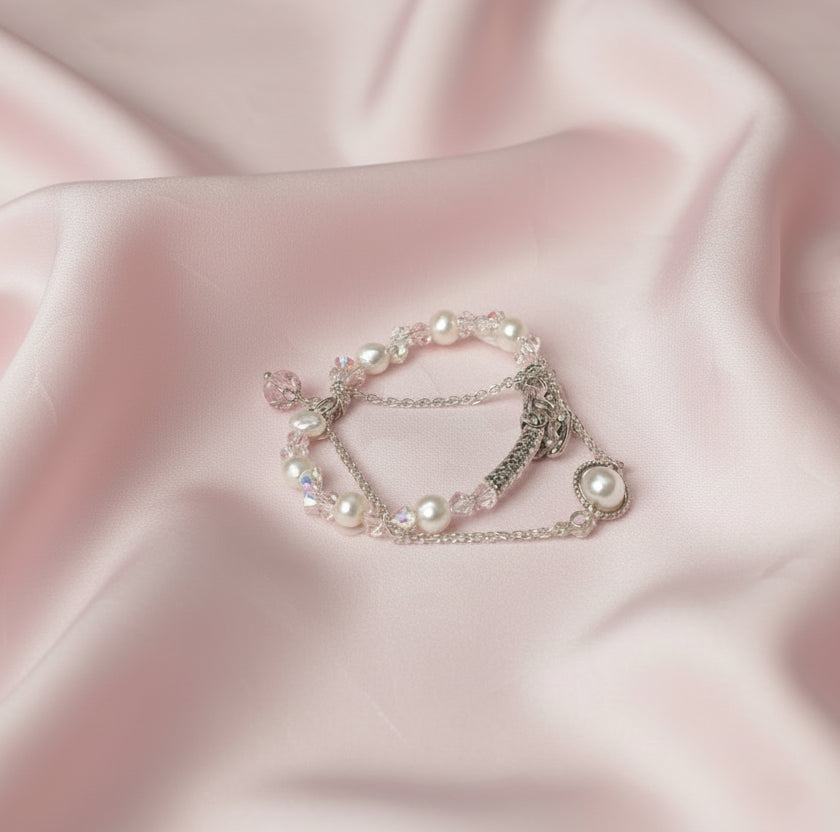 Tết 2026 Pastel Crystal & Pearl Horse Bracelet