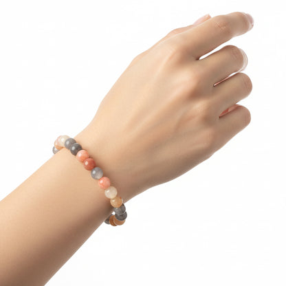 Hetian Jade Beaded Bracelet – Natural Pastel Multicolor Jade