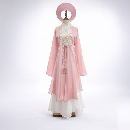 Pastel Pink Vietnam Traditional Attire Set - Pastel Pink Nhat Binh