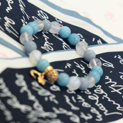 Moonstone Blue Agate Angelite Bracelet