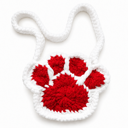 Custom Crochet Paw Print Bag with Magnetic Snap Closure