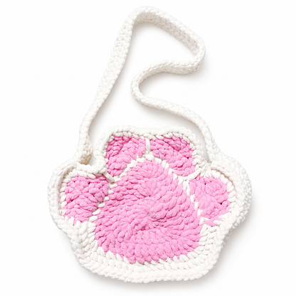 Custom Crochet Paw Print Bag with Magnetic Snap Closure