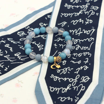 Moonstone Blue Agate Angelite Bracelet