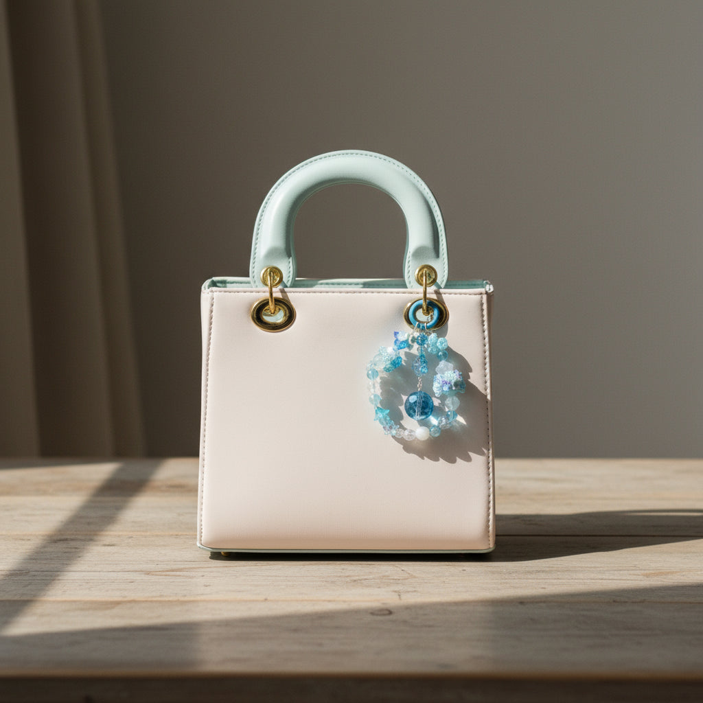 Blue Sky Dream Keychain | Handmade Phone Charm & Bag Accessory | Cute Blue Beaded Keyring | Dreamy Sky Gift for Her | Fairycore Aesthetic