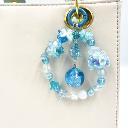 Blue Sky Dream Keychain | Handmade Phone Charm & Bag Accessory | Cute Blue Beaded Keyring | Dreamy Sky Gift for Her | Fairycore Aesthetic