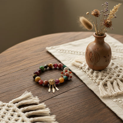 Lodolite Quartz & Faceted Tiger Eye Bracelet